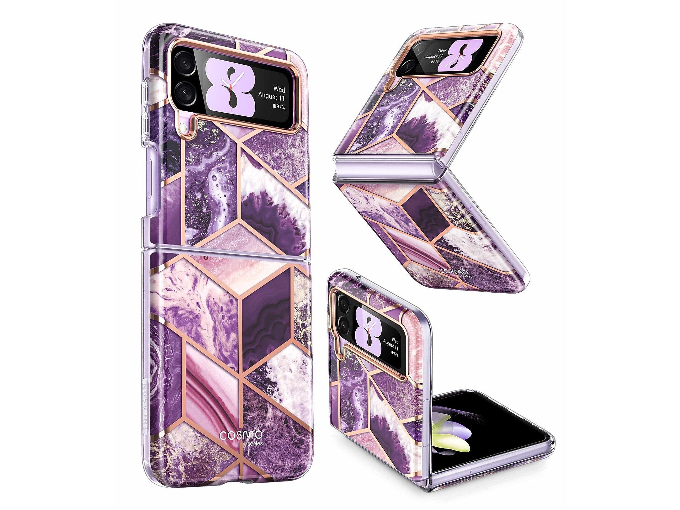 i-Blason Cosmo Marble Purple Snap Case for Samsung Galaxy Z Flip4 (Galaxy2022-ZFlip4-5G-Cosmo-Ameth)