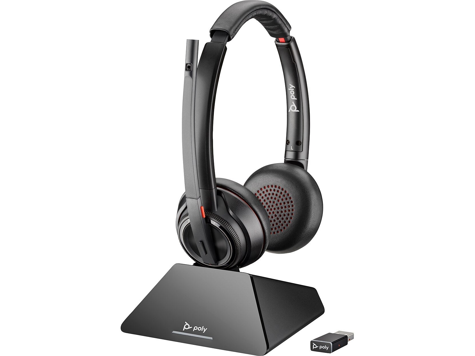 Poly Savi 8220 Wireless Bluetooth Stereo On Ear Headset, MS Certified (77Y82AA#ABA)