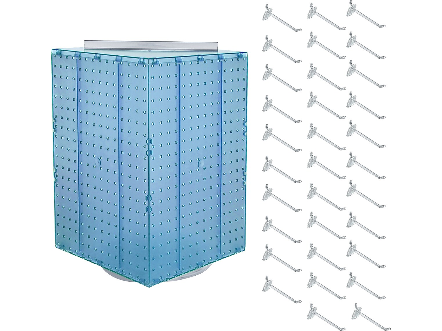 Azar 21" x 14" Pegboard 4-Sided Revolving Counter Display, Blue, Each (701414-BLU-4C32)