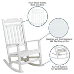 Flash Furniture Winston All-Weather Rocking Chair, White Faux Wood, 2/Pack (2JJC14703WH)