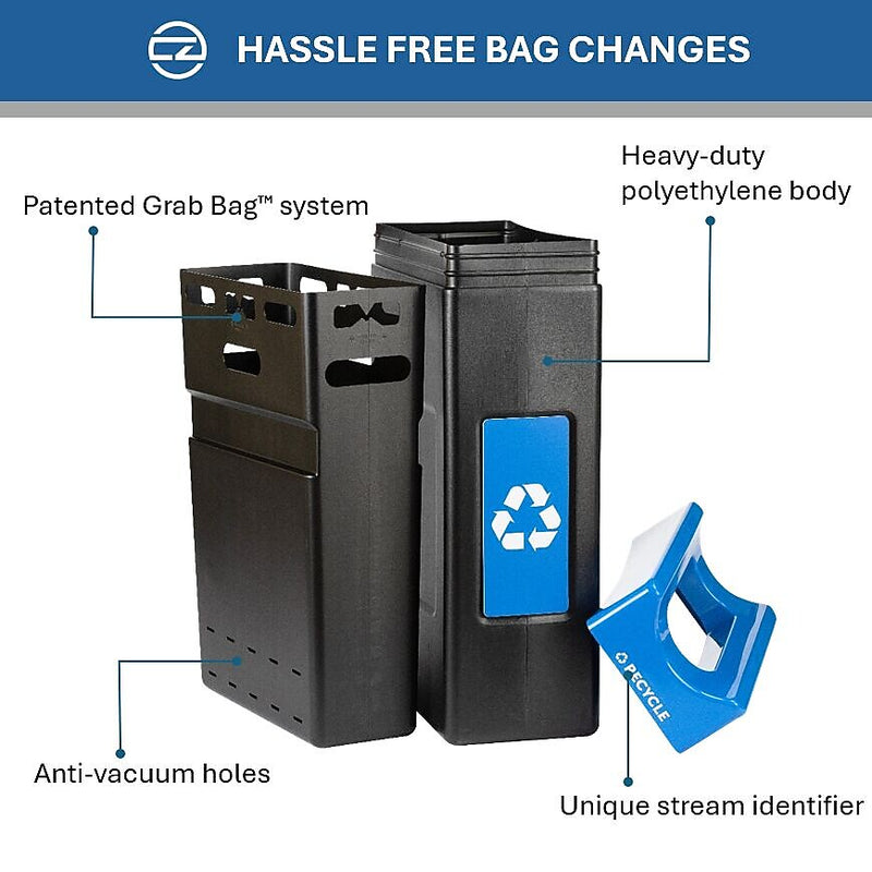 Commercial Zone Avante Polyethylene Recycling Container, 30-Gallon, Black (7873N104A)