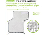 Champion Sports Baseball Z-Shaped Pitching Screen, Silver (ZSCREEN)