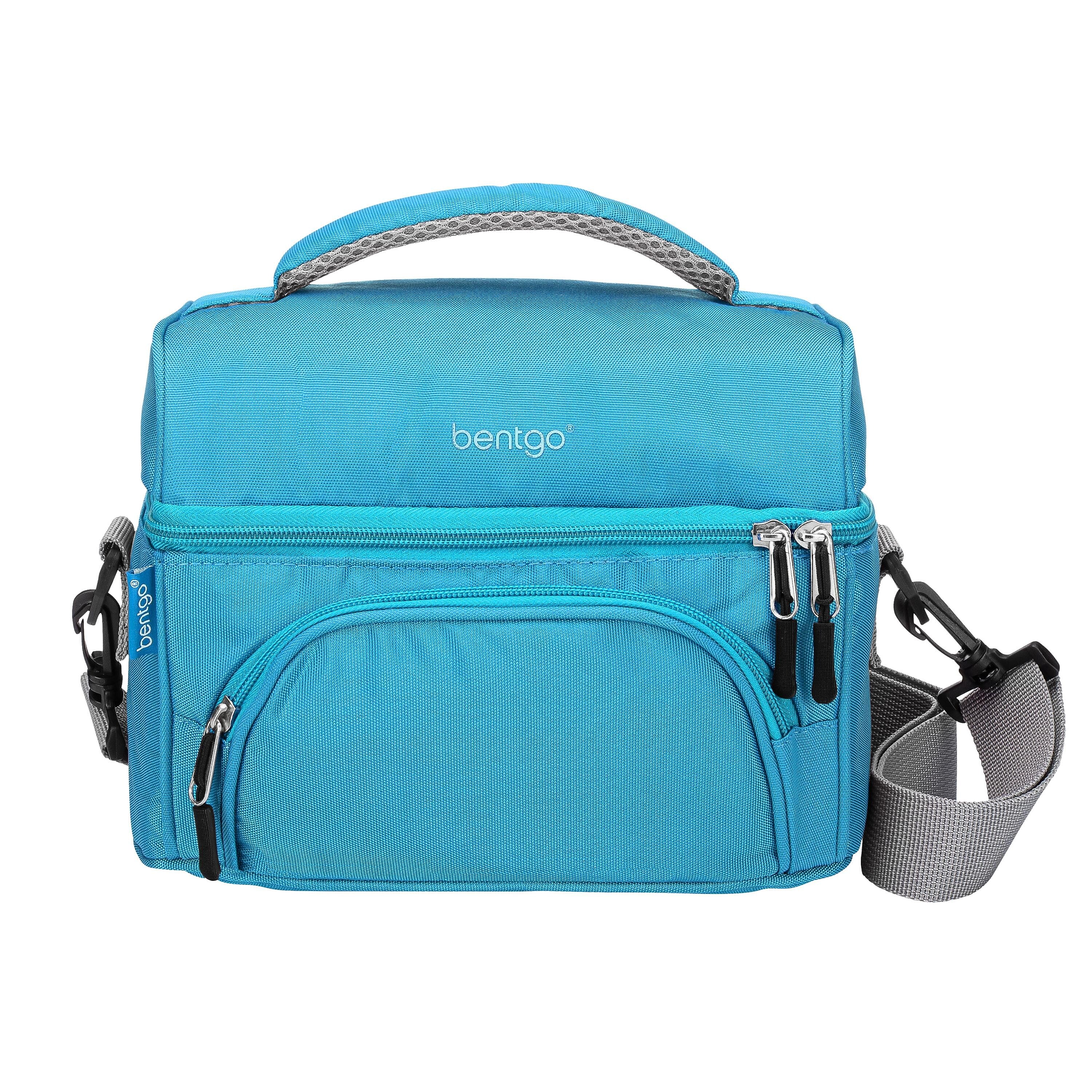 bentgo Deluxe Insulated Lunch Bag, 2-Compartment, Blue (BGOBG2-B)