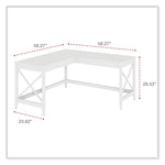 Alera L-Shaped Farmhouse Desk, 58.27" x 58.27" x 29.53", White (ALEWSF5959WT)