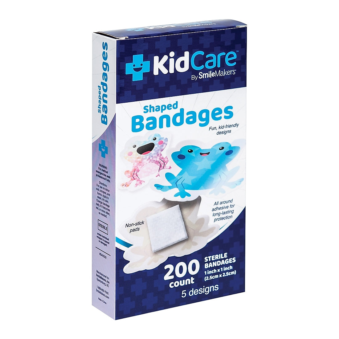 SmileMakers KidCare Frog Shaped Bandages, 200/Box (BAN332)