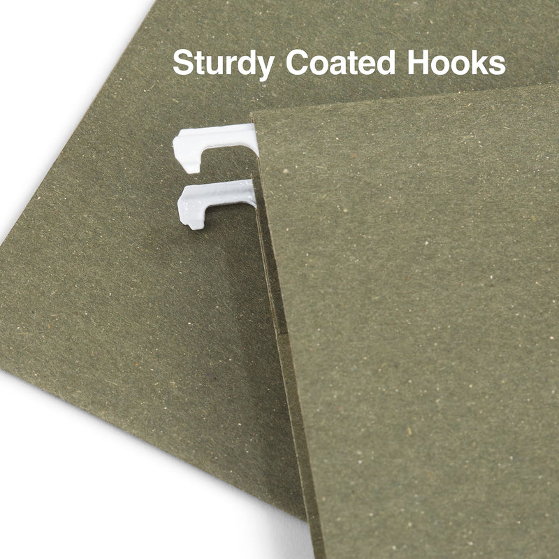Staples® Hanging File Folders, 5-Tab, Letter Size, Standard Green, 250/Carton (ST116764CT)