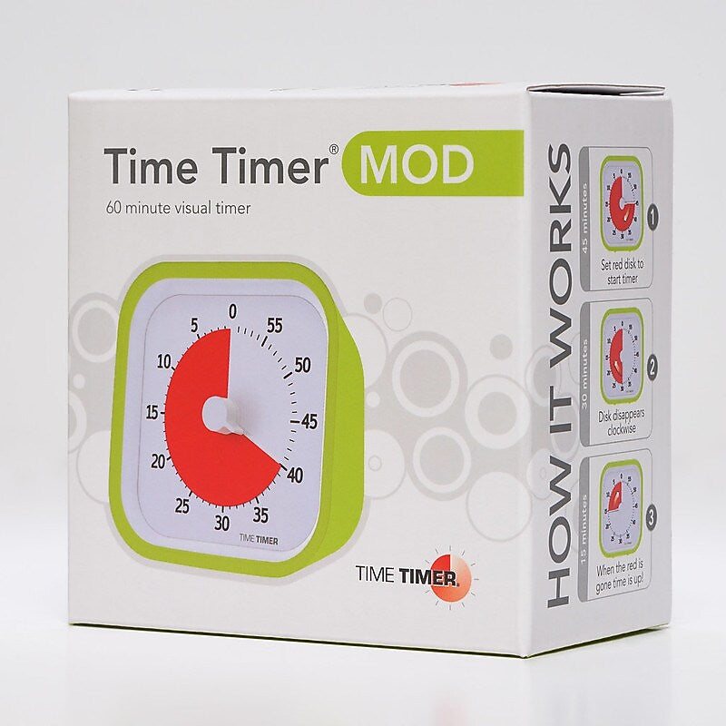 Time Timer MOD, 60-Minute Timer, Lime Green (TTMM9GR)