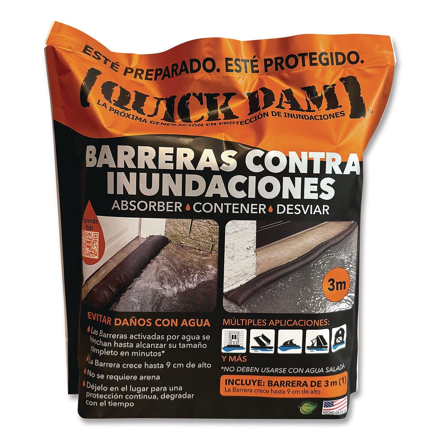 Quick Dam Water Flood Barriers, 6" x 10 Ft. x 3.5" (QD610-1ES)