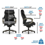 La-Z-Boy Hyland Ergonomic Bonded Leather Swivel Executive Chair, Black/Gray Weathered Wood (CHR10044B)