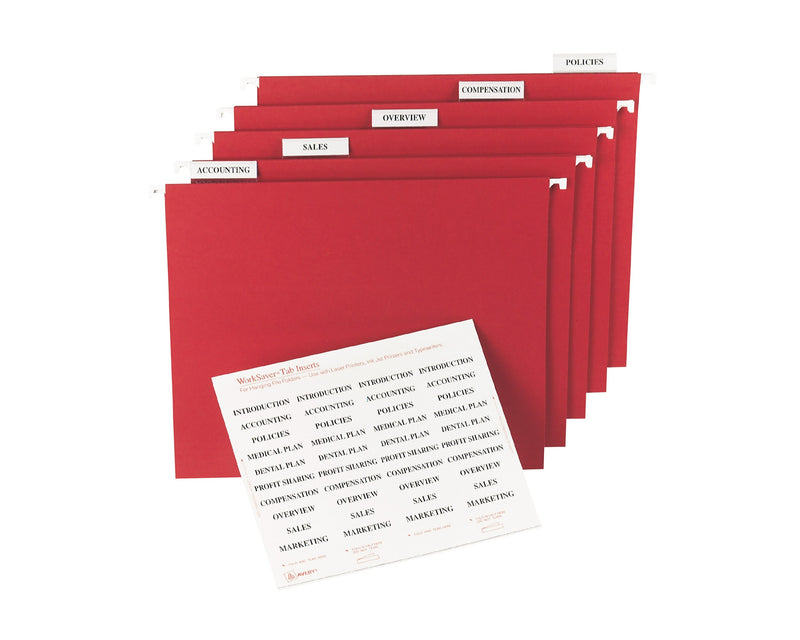 Avery Hanging File Folder Tab Inserts, 5-Tab, White, 100/Pack (11136)