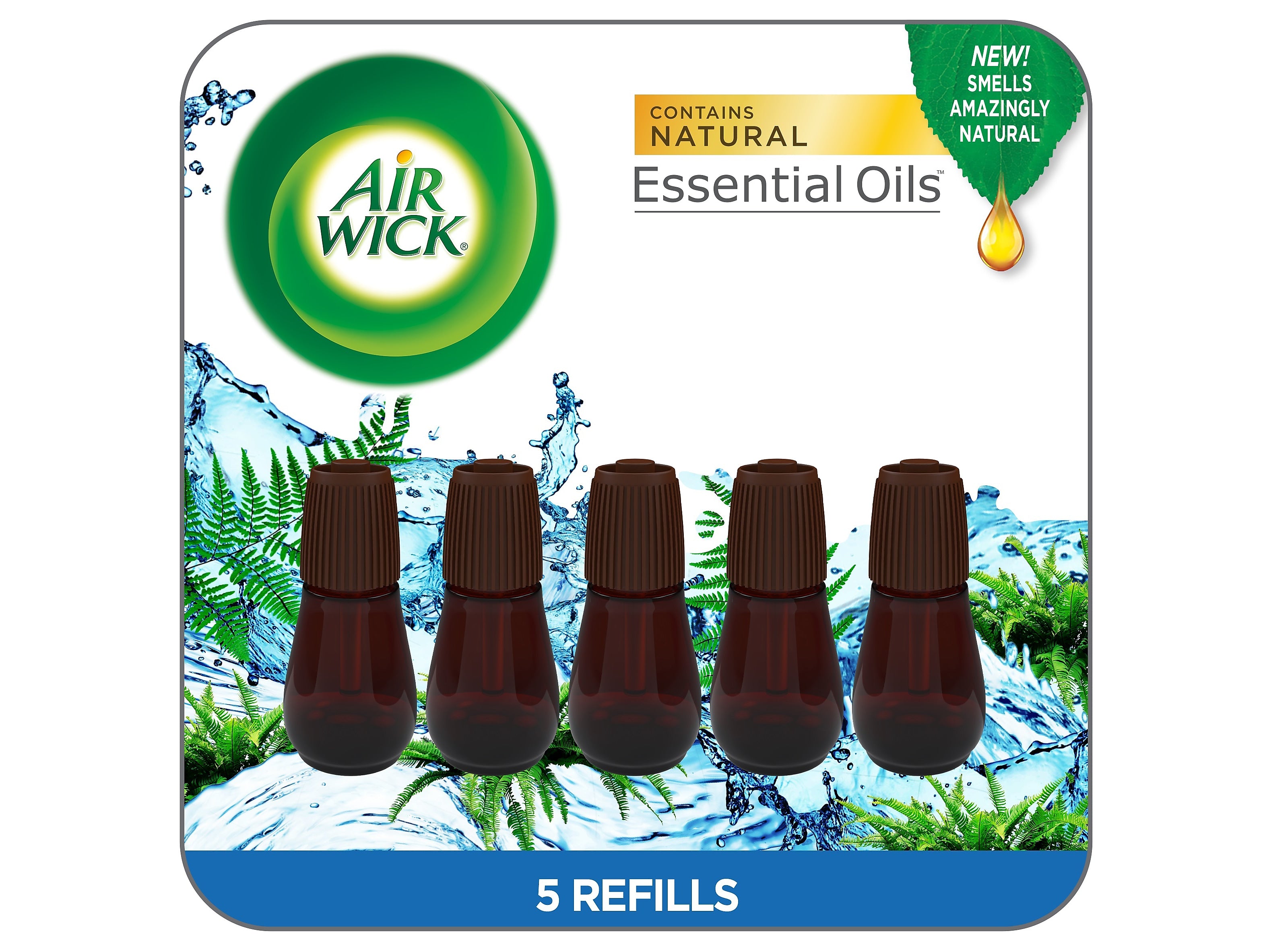 Air Wick Essential Mist Oil Air Freshener Diffuser Refill, Fresh Waters, 0.67 Fl. Oz., 5/Pack (03011)