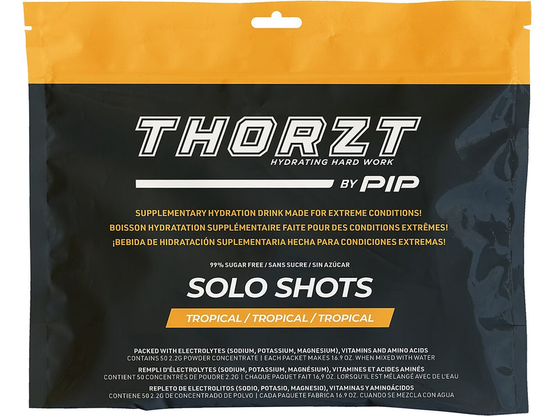 PIP THORZT Solo Shots Sugar-Free Tropical Powder Drink Mix, 0.08 oz., 50 Packets/Bag, 10 Bags/Pack (SSSFTR)
