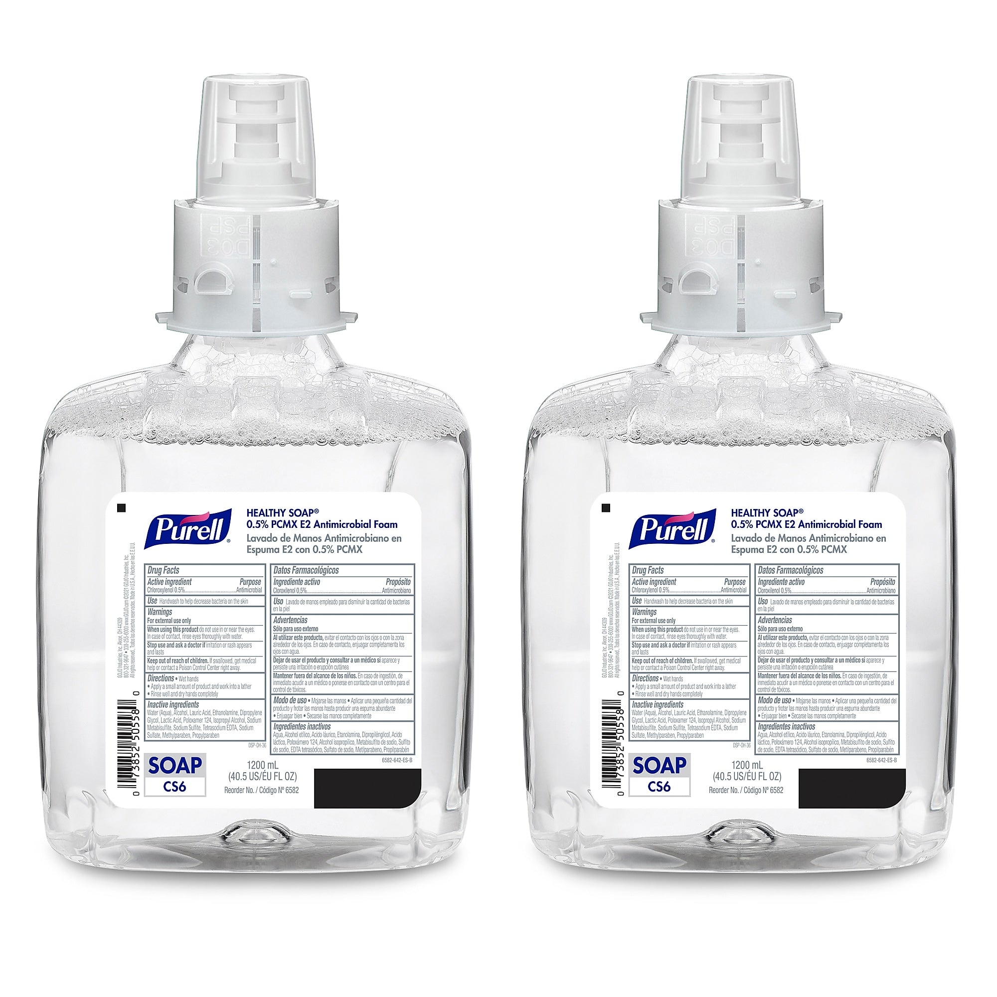 PURELL HEALTHY SOAP Foaming Hand Soap Refill for CS6 Dispenser, 1200 ml, 2/Carton (6582-02)