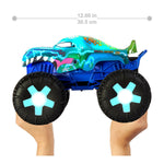 Mattel Hot Wheels Remote Control Monster Truck 1:15 Scale MEGA-Wrex Alive Vehicle, Blue (HWW53)