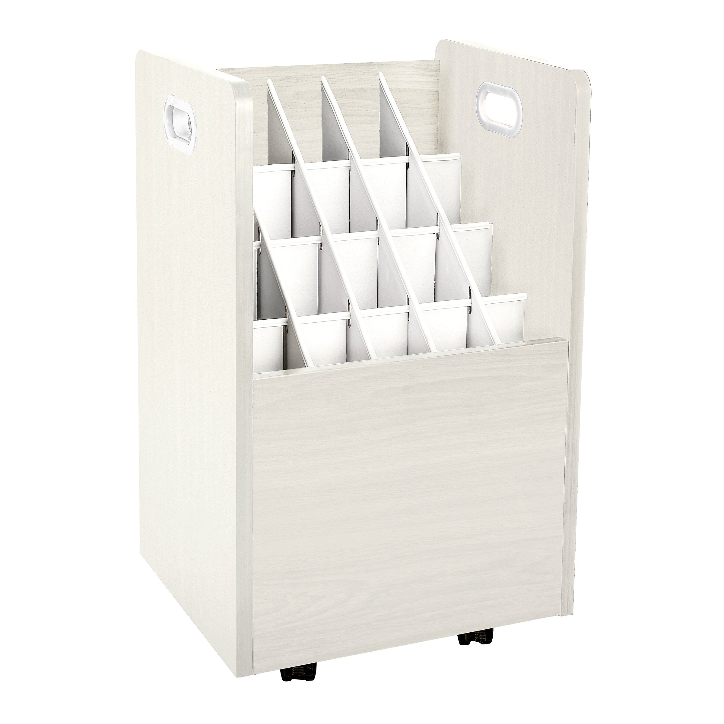 AdirOffice 20-Slot Mobile Roll File, 24.75"H x 15.25"W x 13.25"D, White (624-WHI-KIT1)