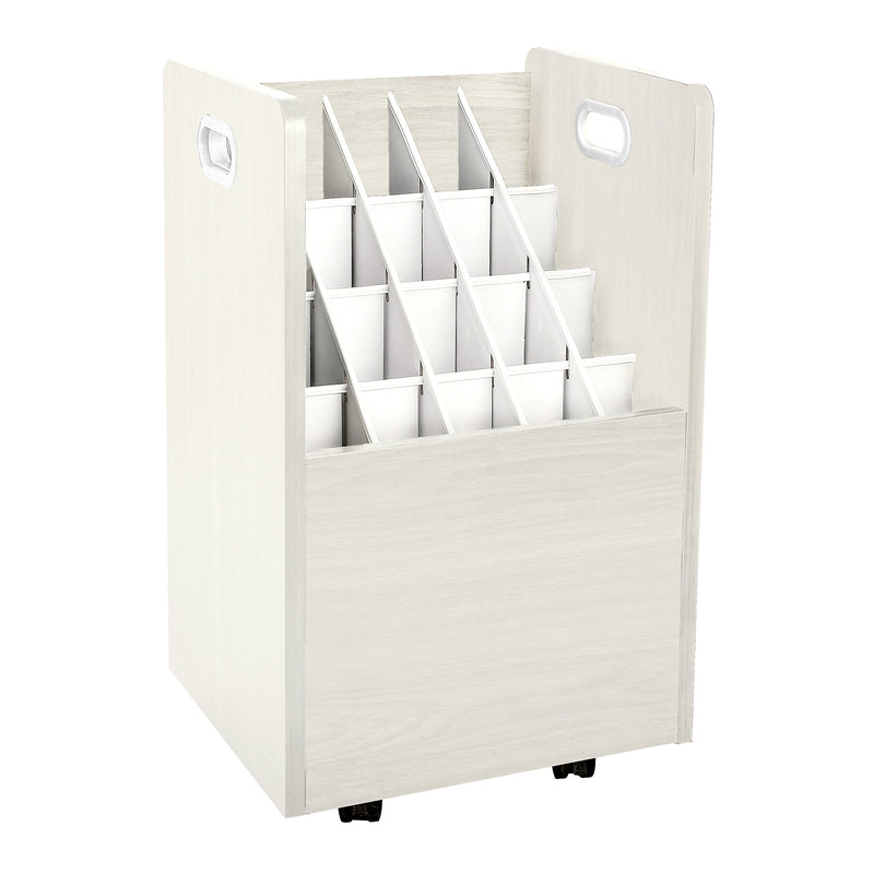 AdirOffice 20-Slot Mobile Roll File, 24.75"H x 15.25"W x 13.25"D, White (624-WHI-KIT1)