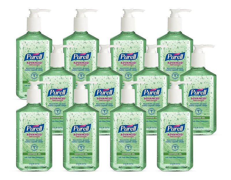 PURELL Advanced 70% Alcohol Gel Hand Sanitizer, Fresh Scent, 12 oz., 12/Carton (3639-12CT)