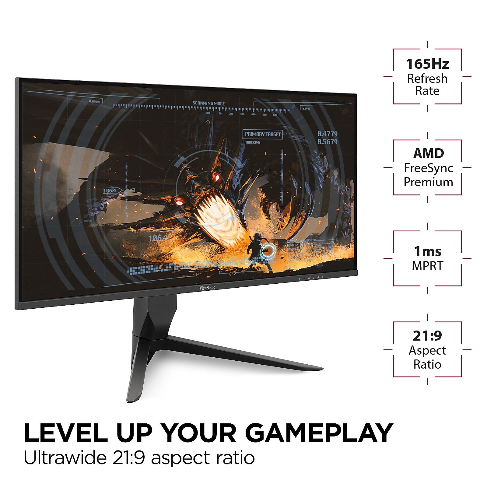 ViewSonic 34" 165Hz LCD Gaming Monitor, Black (VX3418-2K)