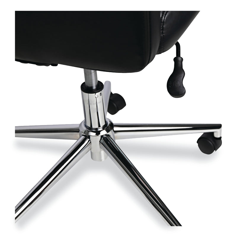 Alera Fixed Arm Leather Task Chair, Black (ALEWS4116)