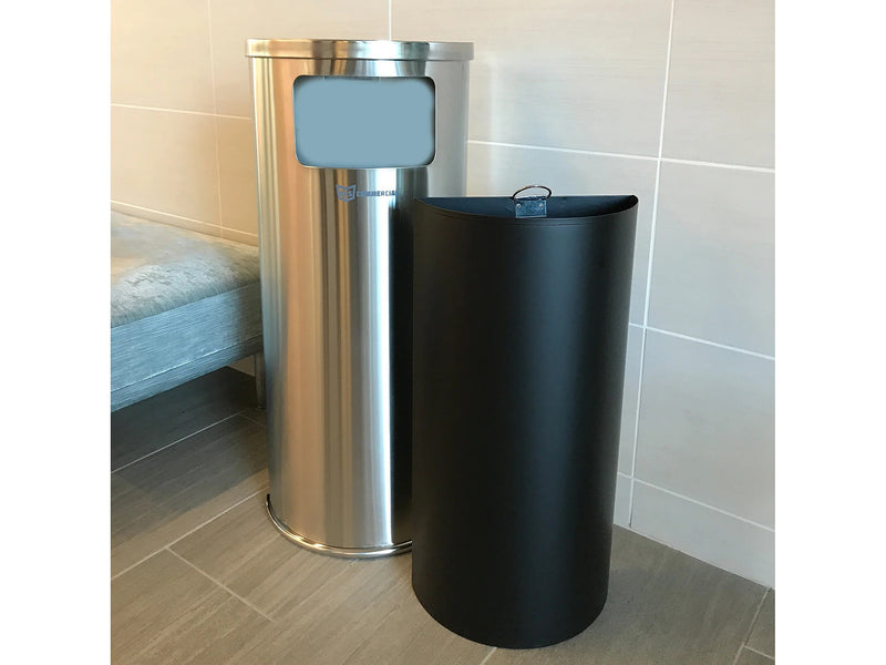 HLS Commercial Stainless Steel Trash Can, 9-Gallon, Silver (HLSC01G09A)