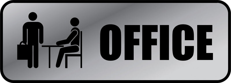 Cosco OFFICE Sign, 9" x 3", Black, 3/Set (098209PK3)