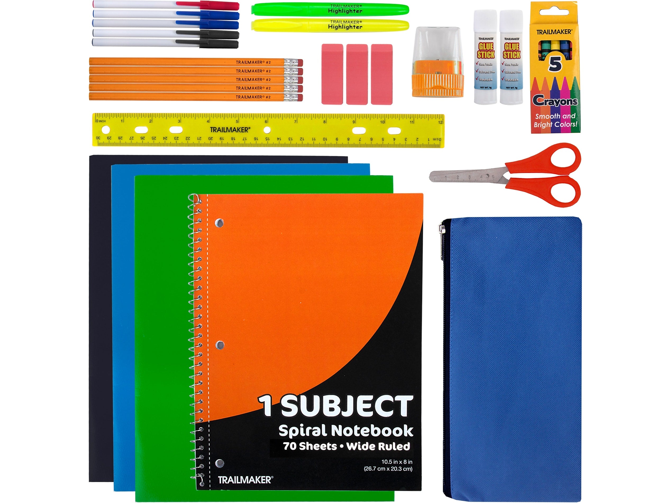 Trailmaker 30-Piece School Supply Kit, Assorted Colors (SS7670)