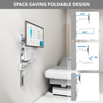 Mount-It! MedHub Wall Mounted, Flexible Workstation With WallTrack for Monitors up to 43", Matte White (MI-16002)
