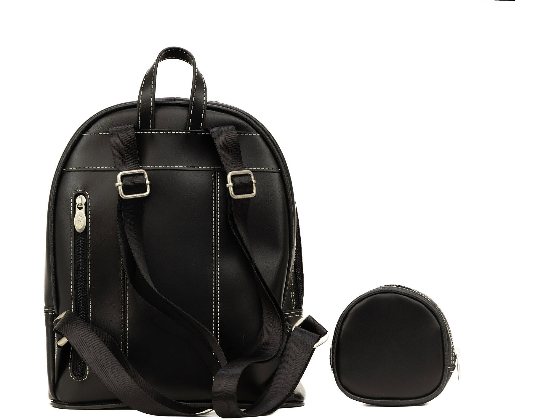 McKlein Arches 2-Piece Leather Backpack Set, Small, Black (99725)
