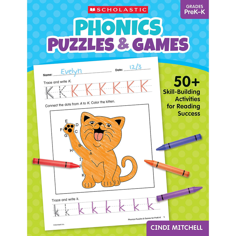 Phonics Puzzles & Games Activity Book for PreK-K (SC-9781546113829)
