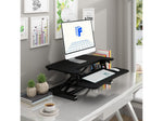 FlexiSpot M7 Series 28"W Manual Rectangular Adjustable Standing Desk Converter, Black (M7-E-28B)