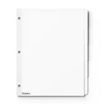 Staples Write & Erase Paper Dividers, White, 5-Tabs, 36 Sets (ST63044)