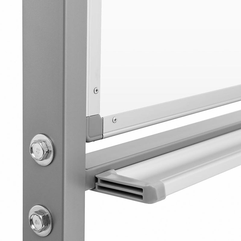Luxor Double Sided Magnetic Porcelain Mobile Dry-Erase Whiteboard Easel, Aluminum Frame, 30"W x 40"H (DEMW001)