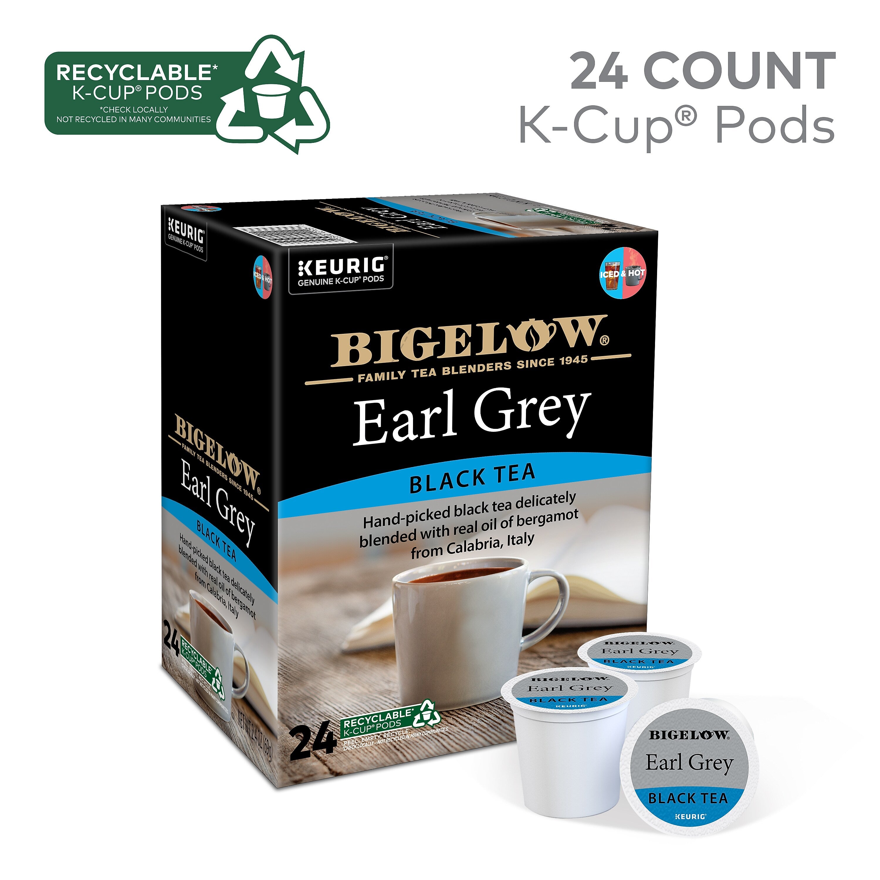 Bigelow Earl Grey Black Tea, Keurig® K-Cup® Pods, 24/Box (5000363675)