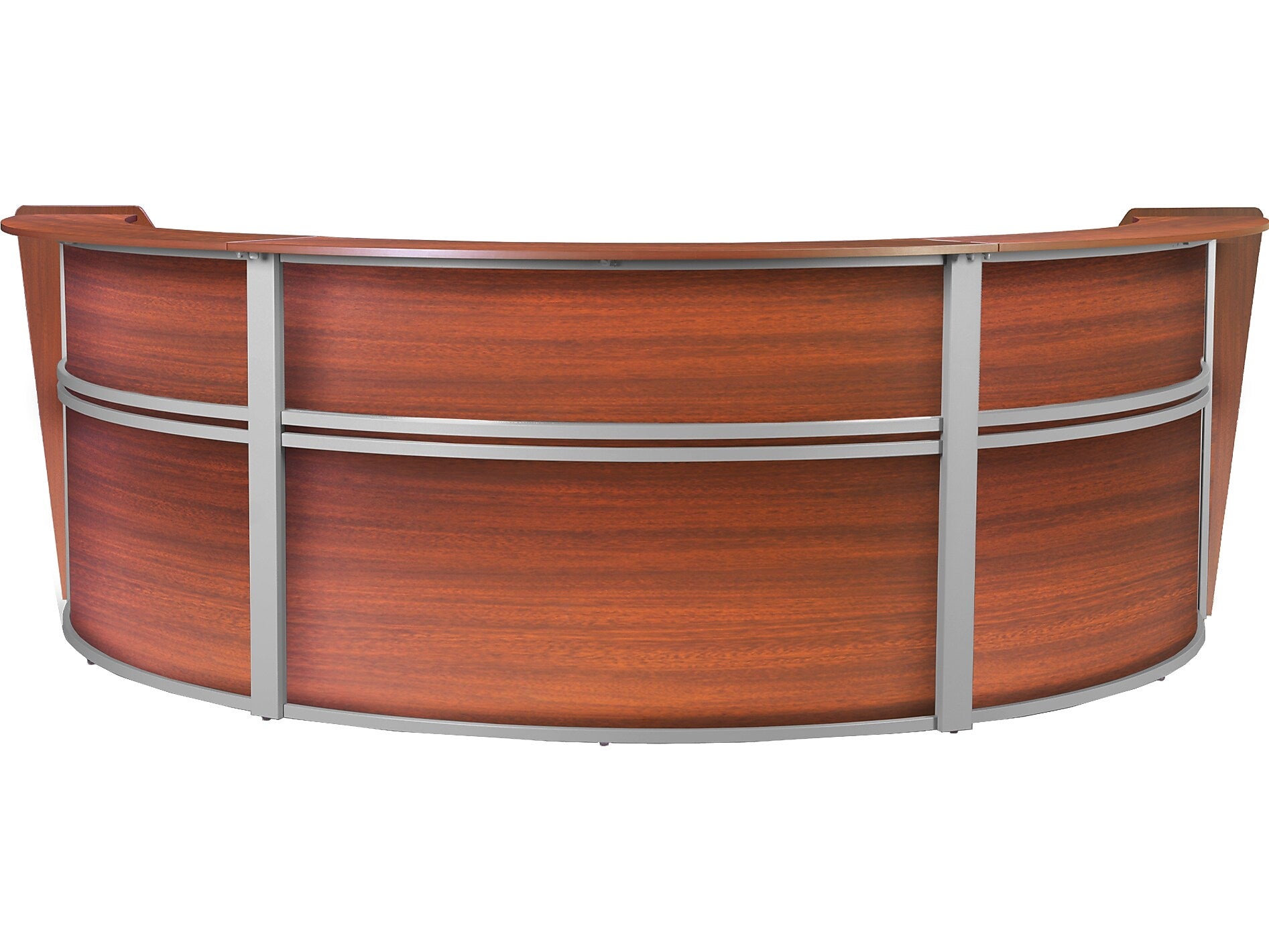 Regency Marque 144"W Curved Reception Desk Workstation, Cherry (77293CH)