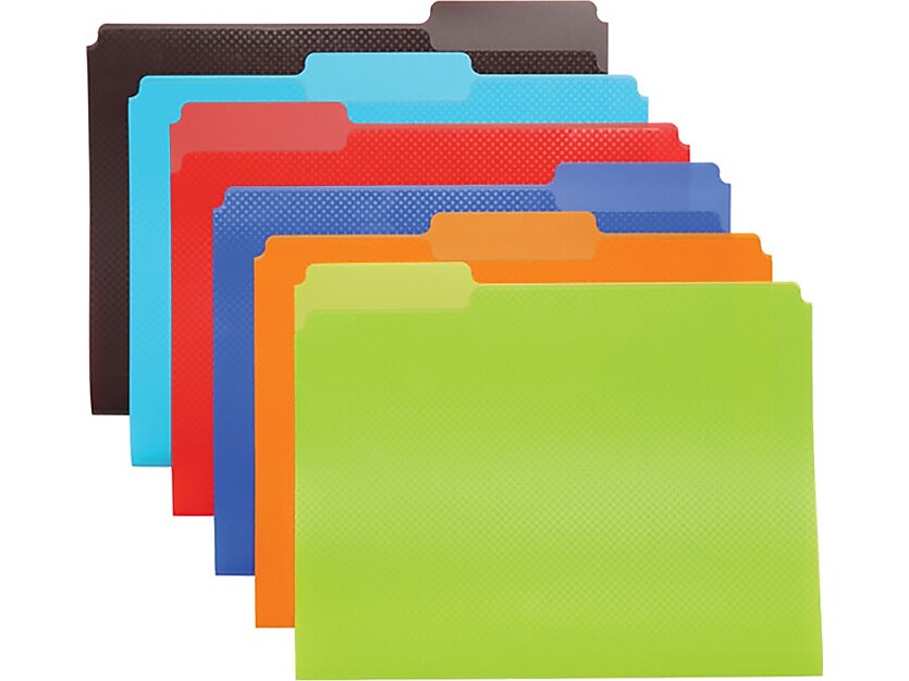 Oxford Poly File Folders, 1/3-Cut Tab, Letter-Size, Assorted Colors, 24/Pack (52004)