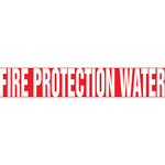 ACCUFORM SIGNS® Self-Stick Pipe Marker, FIRE PROTECTION WATER, 2-1/2" to 6", White/Red, Each