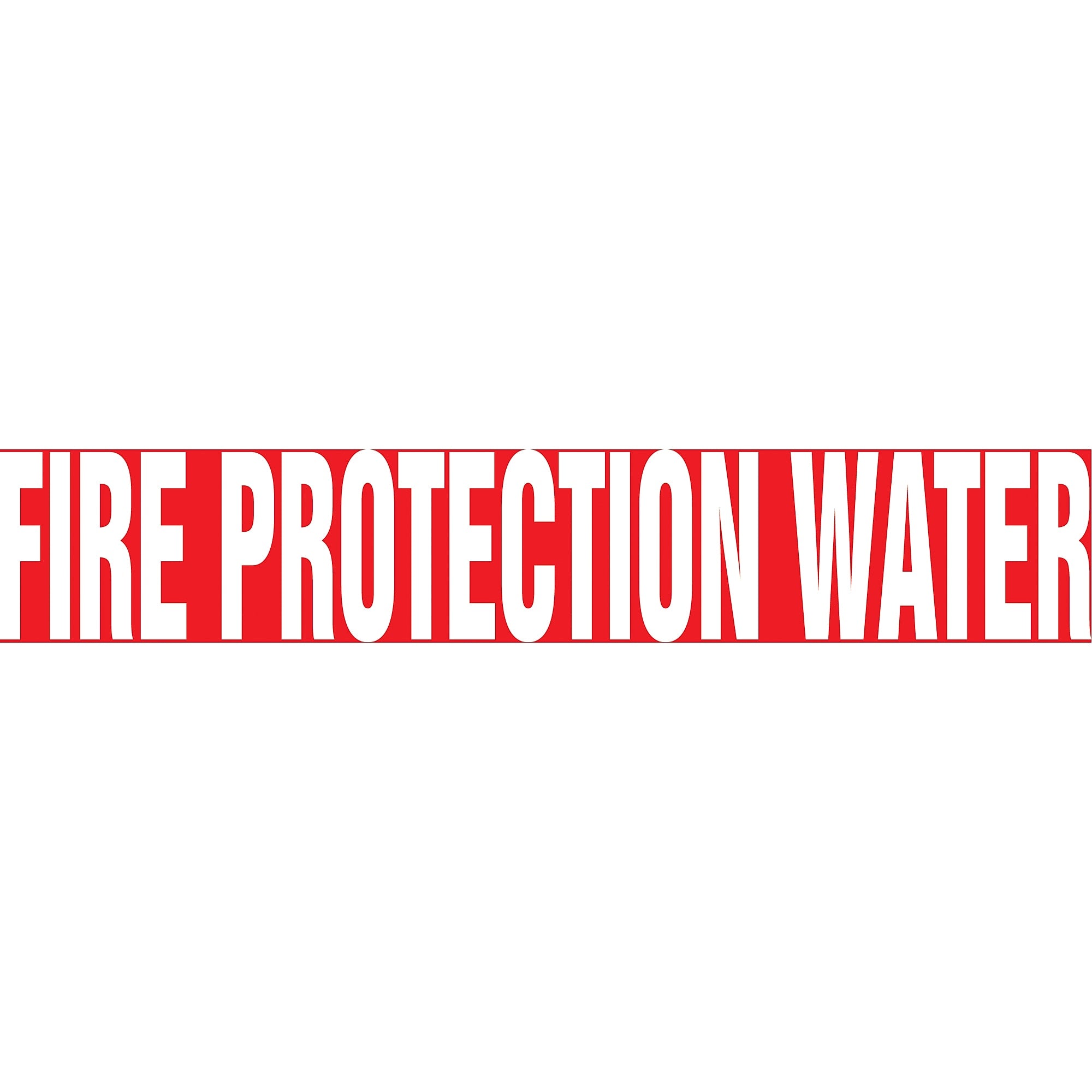 ACCUFORM SIGNS® Self-Stick Pipe Marker, FIRE PROTECTION WATER, 2-1/2" to 6", White/Red, Each