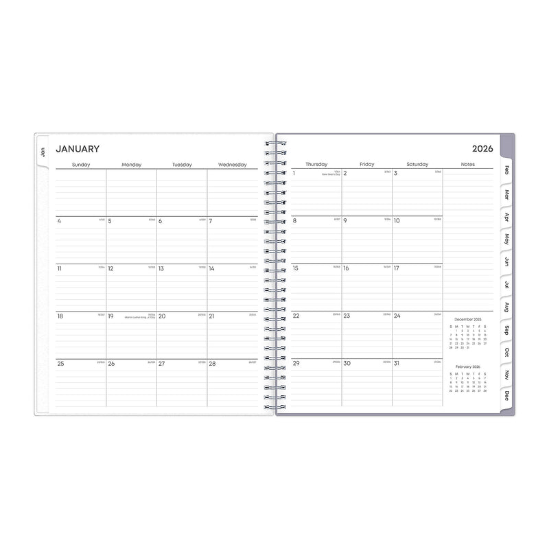 Planning Calendar BS Rue Du Flore Frosted PP 8x10 RY26 Monthly Safety Wirebound -