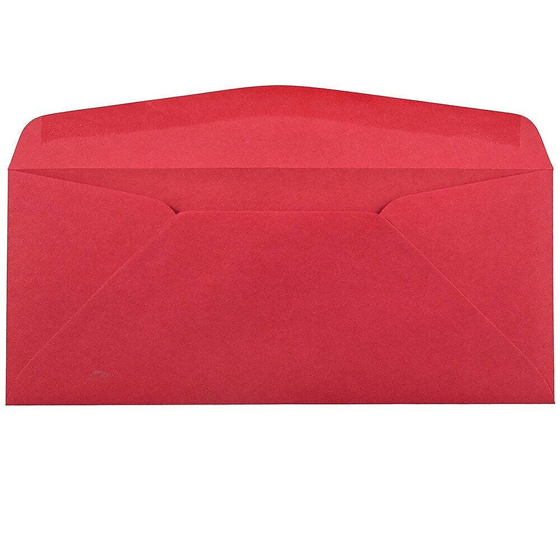 JAM Paper #10 Envelopes, 4 1/8" x 9 1/2", Red, 100/Pack (1531052d)