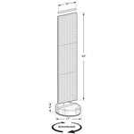 Azar Displays 60”H x16”W Two-Sided Pegboard Floor Display w/ C-Channel Sides on Revolving Round Studio Base, White (700788-WHT)