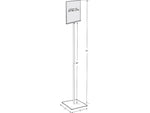 Azar Sign Holder, 12" x 56.5", Vertical, Freestanding, Clear/Silver, Acrylic (300863)