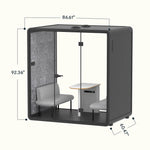 FlexiSpot WorkCube Series Sound Absorbing 4 Person Privacy Booth, Gray (P4FG-KIT)