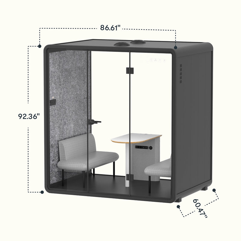 FlexiSpot WorkCube Series Sound Absorbing 4 Person Privacy Booth, Gray (P4FG-KIT)