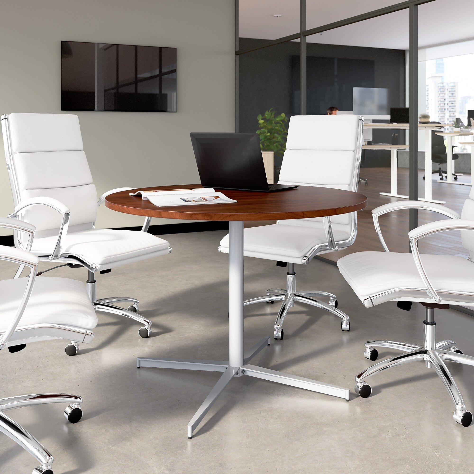 Bush Business Furniture 42" Round Conference Table, Hansen Cherry (99XTB42RHC)