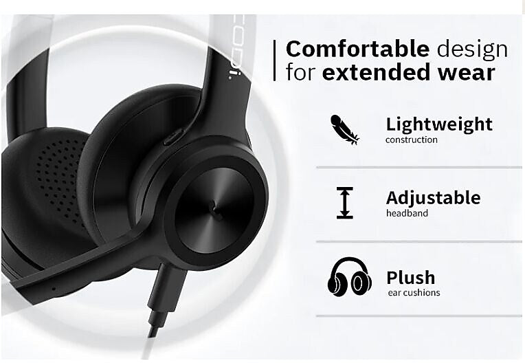 CODi Claro Stereo Phone & Computer Headset, USB-A (13TR33)