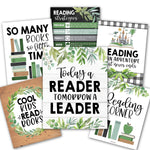 Hadley Designs 11" x 14" Farmhouse Greenery Reading Posters For Classroom Library Decor, 6/Set (HDDX004A2EQ5P)