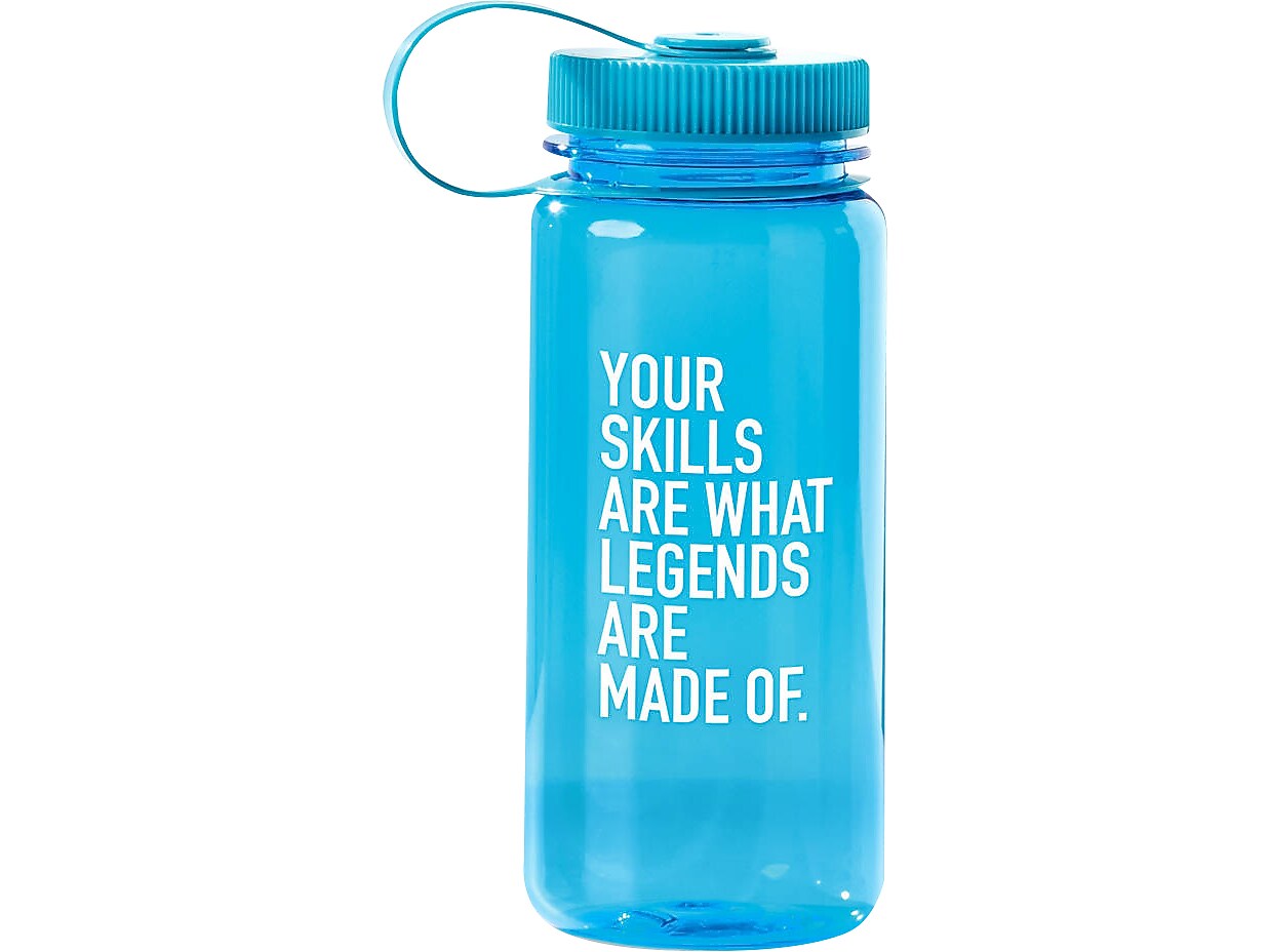 Baudville "Legends" Plastic Water Bottle, 21 oz., Translucent Light Blue/White (91576)