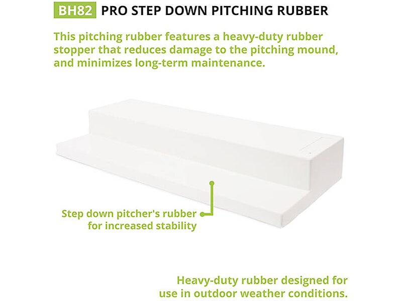 Champion Sports Pro Step-Down Baseball Pitching Rubber, White (BH82)