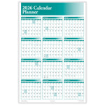 2026 ComplyRight Full Calendar Planner 36" x 24" Yearly Dry Erase Wall Calendar, Green (J0056GR)