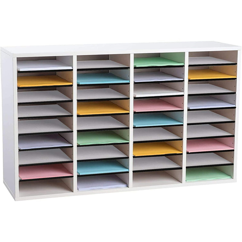 AdirOffice 500 Series 36-Compartment Literature Organizers, 39.3" x 11.8", White, 2/Pack (500-36-WHI-2PK)